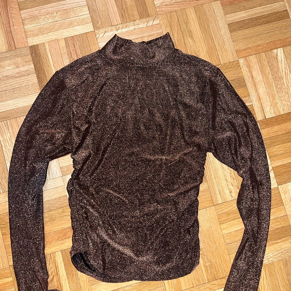BB Dakota Steve Madden Metallic Brown Crop Top - Picture 3 of 4
